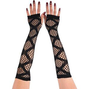 Women's Fishing Halloween Black 6 Net Gloves Fingerless Gothic Accessories